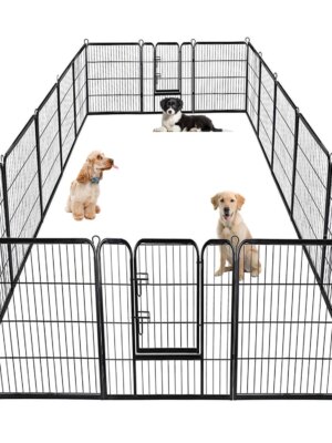 BestPet 40" Metal Dog Playpen, 16 Panels, Indoor/Outdoor, Adjustable & Easy Setup