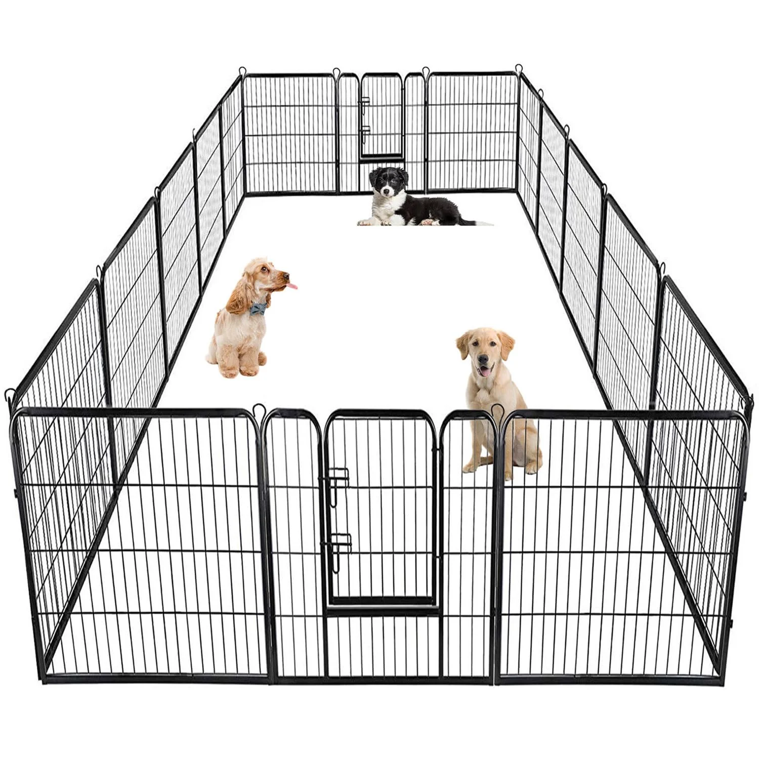 BestPet 40" Metal Dog Playpen, 16 Panels, Indoor/Outdoor, Adjustable & Easy Setup