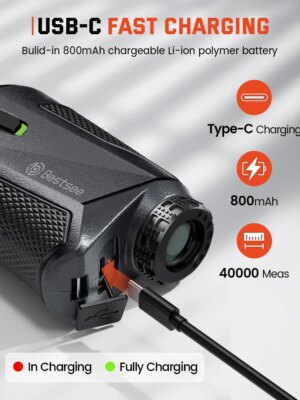 Bestsee Golf Rangefinder with Slope, 1200 Yards, High Accuracy, Flagpole Lock, USB-C Rechargeable