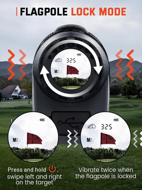 Bestsee Golf Rangefinder with Slope, 1200 Yards, High Accuracy, Flagpole Lock, USB-C Rechargeable