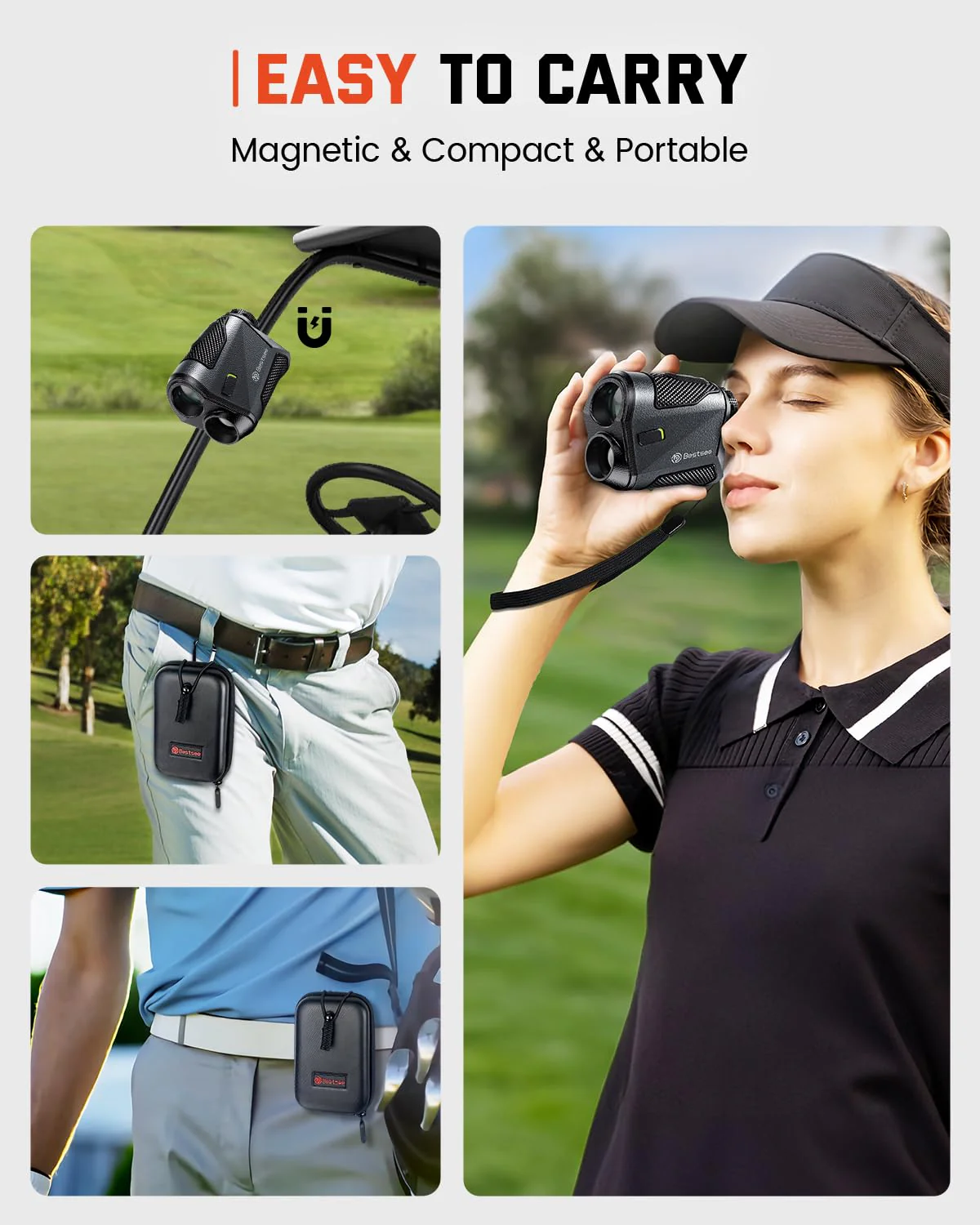 Bestsee Golf Rangefinder with Slope, 1200 Yards, High Accuracy, Flagpole Lock, USB-C Rechargeable