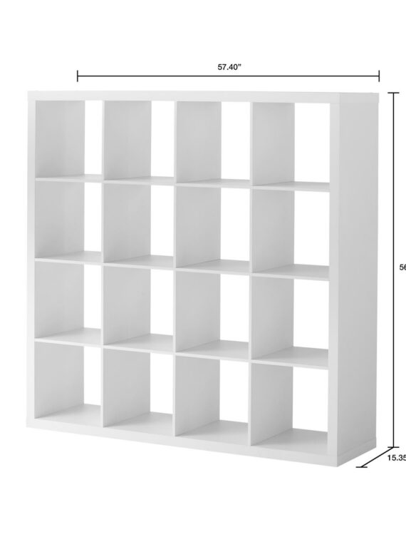Better Homes & Gardens 16-Cube Storage Organizer, White Texture, Modern Design, Easy Assembly