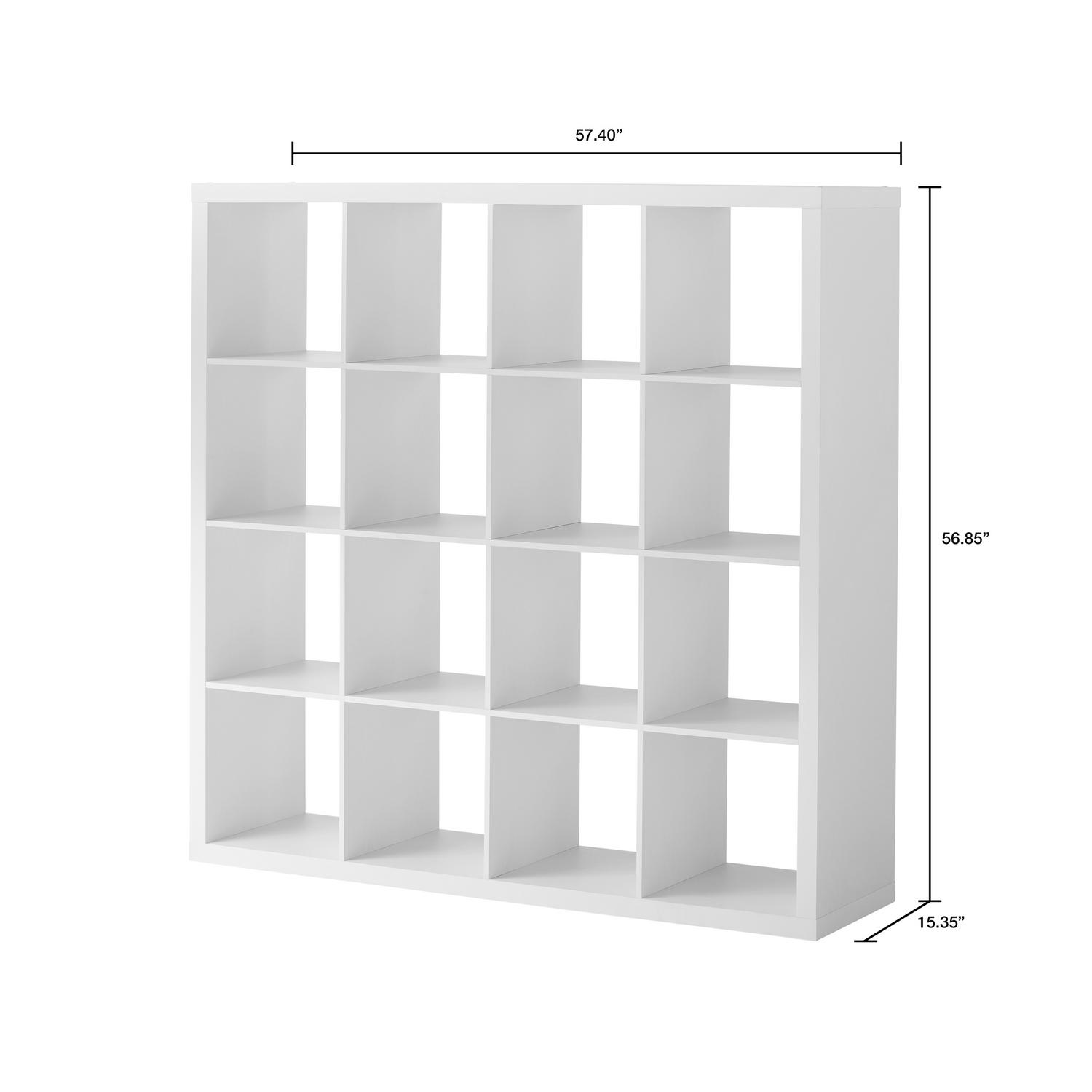 Better Homes & Gardens 16-Cube Storage Organizer, White Texture, Modern Design, Easy Assembly