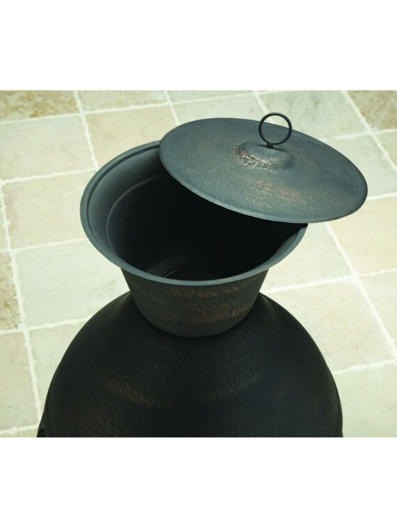 Better Homes & Gardens Antique Bronze Cast Iron Wood-Burning Chiminea with Cover