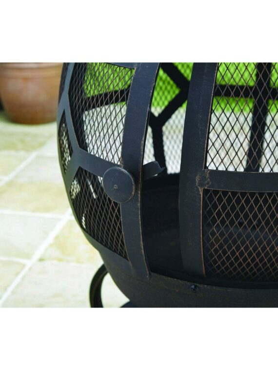 Better Homes & Gardens Antique Bronze Cast Iron Wood-Burning Chiminea with Cover