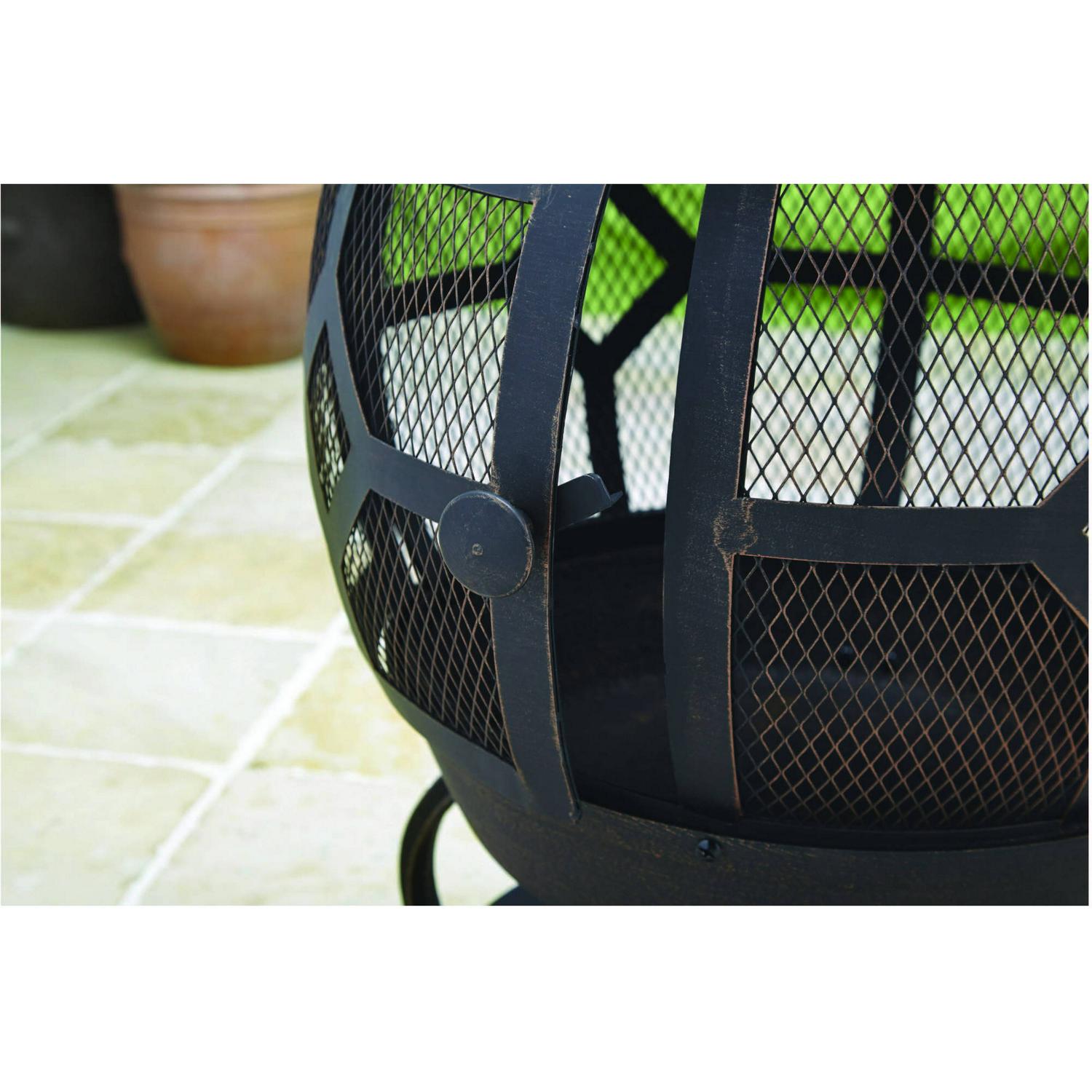 Better Homes & Gardens Antique Bronze Cast Iron Wood-Burning Chiminea with Cover