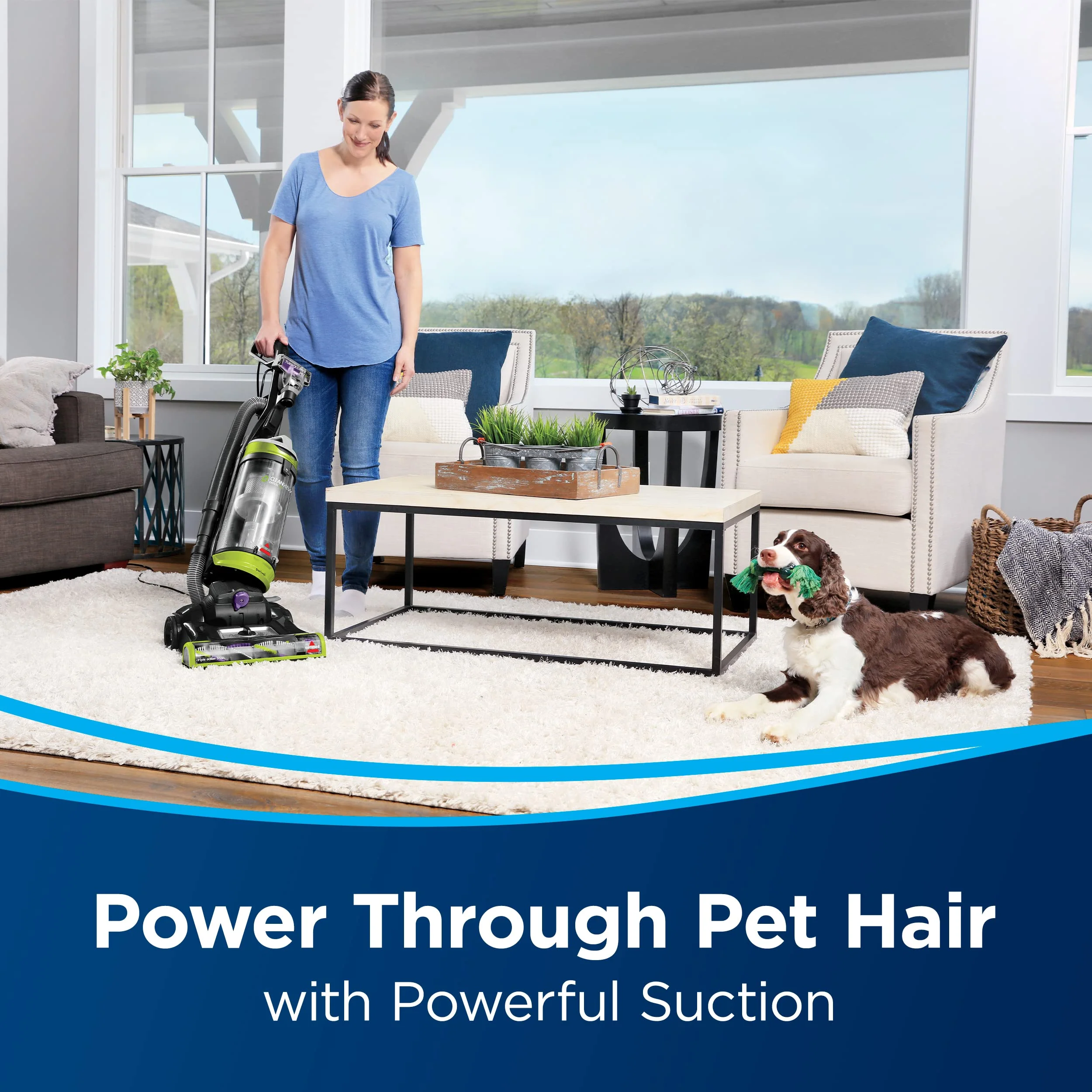 BISSELL CleanView Swivel Upright Bagless Vacuum, Pet Hair Removal, Multi-Surface, Edge-to-Edge Cleaning