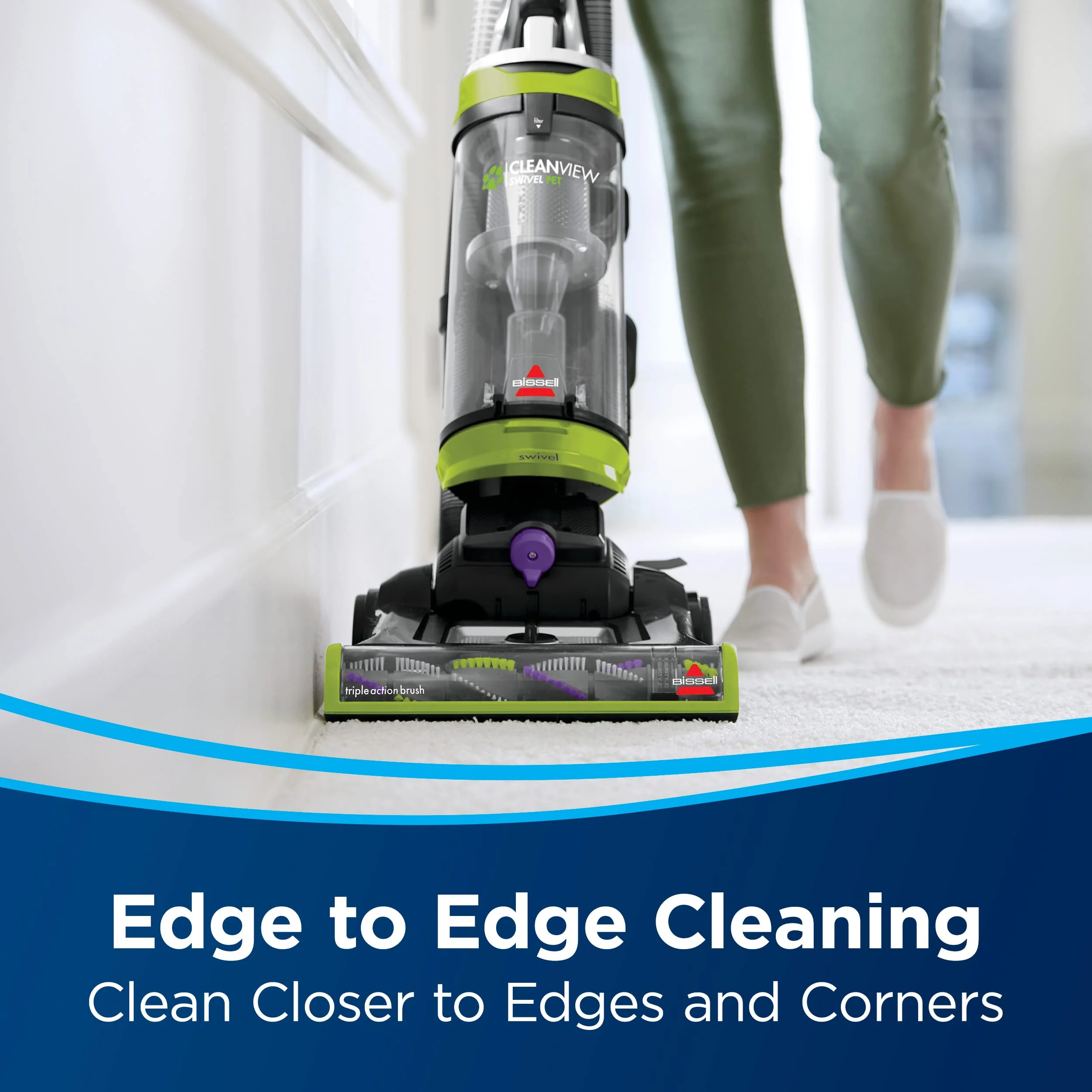 BISSELL CleanView Swivel Upright Bagless Vacuum, Pet Hair Removal, Multi-Surface, Edge-to-Edge Cleaning