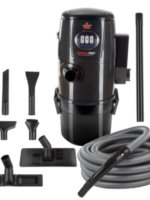 BISSELL Garage Pro Wall-Mounted Wet/Dry Vacuum with Blower, 4-Gallon Tank, 32-Foot Hose, 12 Amp, 7 Attachments