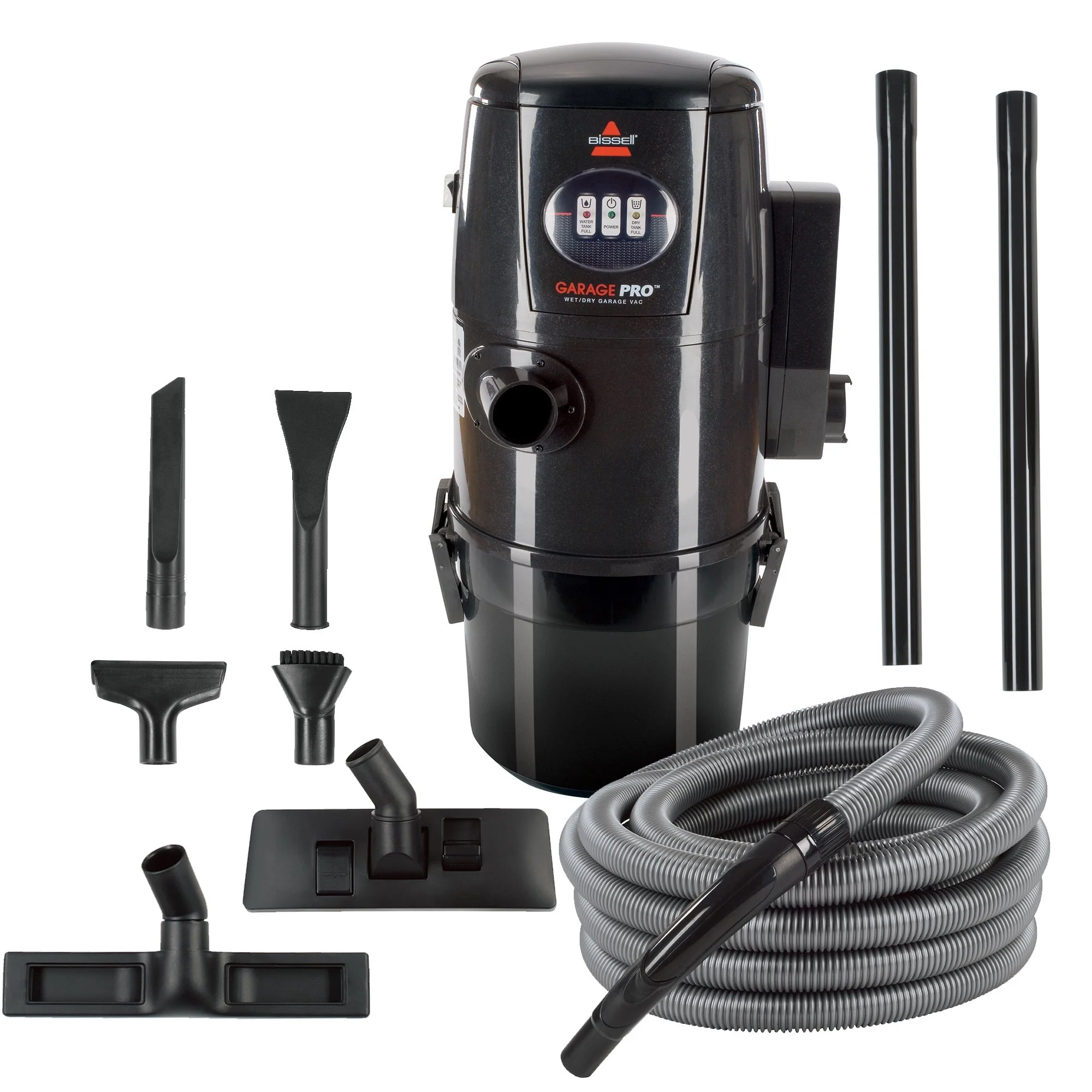 BISSELL Garage Pro Wall-Mounted Wet/Dry Vacuum with Blower, 4-Gallon Tank, 32-Foot Hose, 12 Amp, 7 Attachments