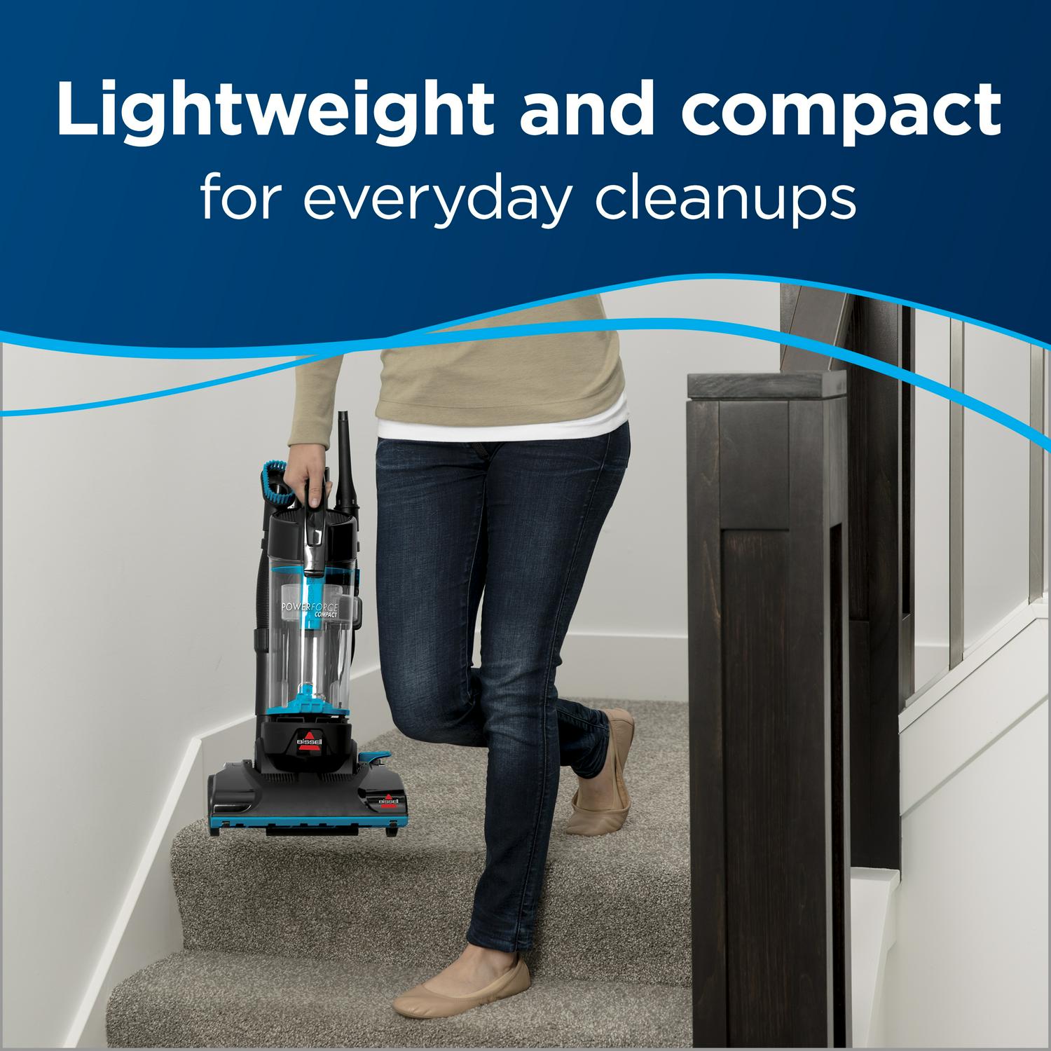 BISSELL Power Force Compact Bagless Vacuum 2112, Lightweight Multi-Surface Cleaner with High Reach Wand and Washable Filter