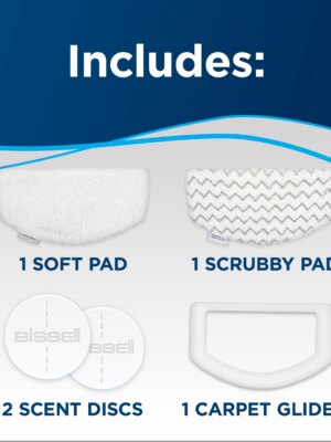 Bissell Power Fresh Steam Mop, Hard Floor Cleaner with Easy Scrubber, Adjustable Steam, 23-ft Cord, Includes Pads & Fragrance Discs