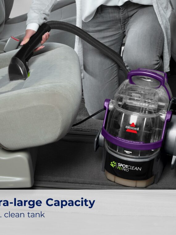 BISSELL SpotClean Pet Pro Portable Carpet Cleaner, 5.7 Amp, Stain Trapper Tool, OXY Formula
