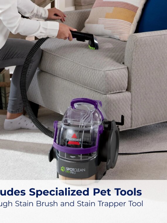 BISSELL SpotClean Pet Pro Portable Carpet Cleaner, 5.7 Amp, Stain Trapper Tool, OXY Formula