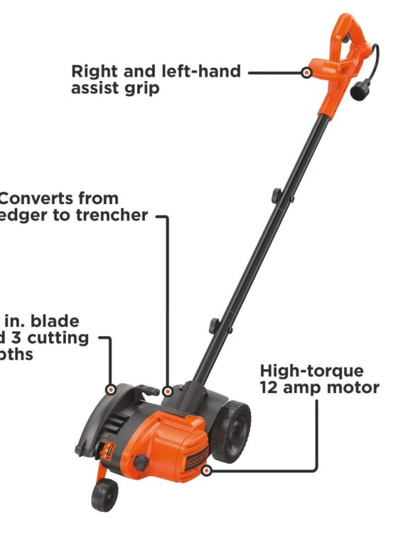 BLACK+DECKER 12 Amp 2-in-1 Edger & Trencher, Adjustable Blade, Heavy Duty, Versatile Use