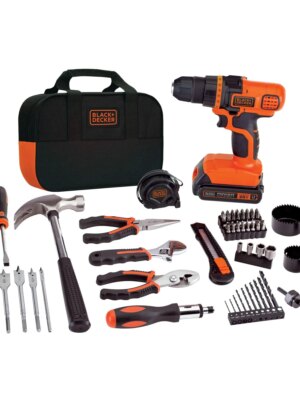 BLACK+DECKER 20V MAX Cordless Drill & 68-Piece Home Tool Kit with Lithium Battery