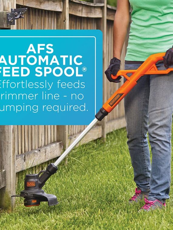 BLACK+DECKER 20V MAX Cordless String Trimmer/Edger Kit with AFS, 10" Adjustable Design, Lithium Battery