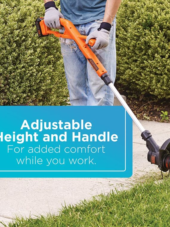 BLACK+DECKER 20V MAX Cordless String Trimmer/Edger Kit with AFS, 10" Adjustable Design, Lithium Battery