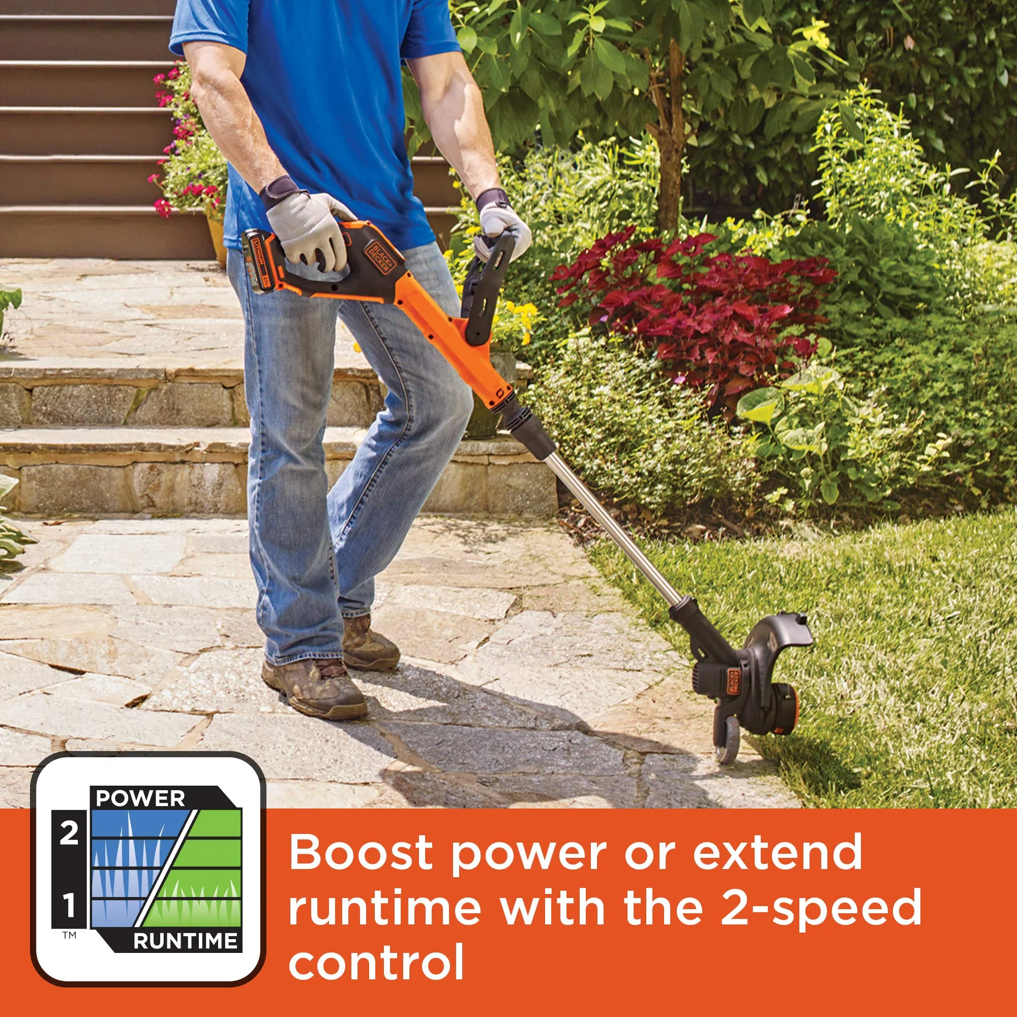 BLACK+DECKER 20V Max Cordless String Trimmer/Edger with Easy Feed, 12" - Includes Batteries & Charger