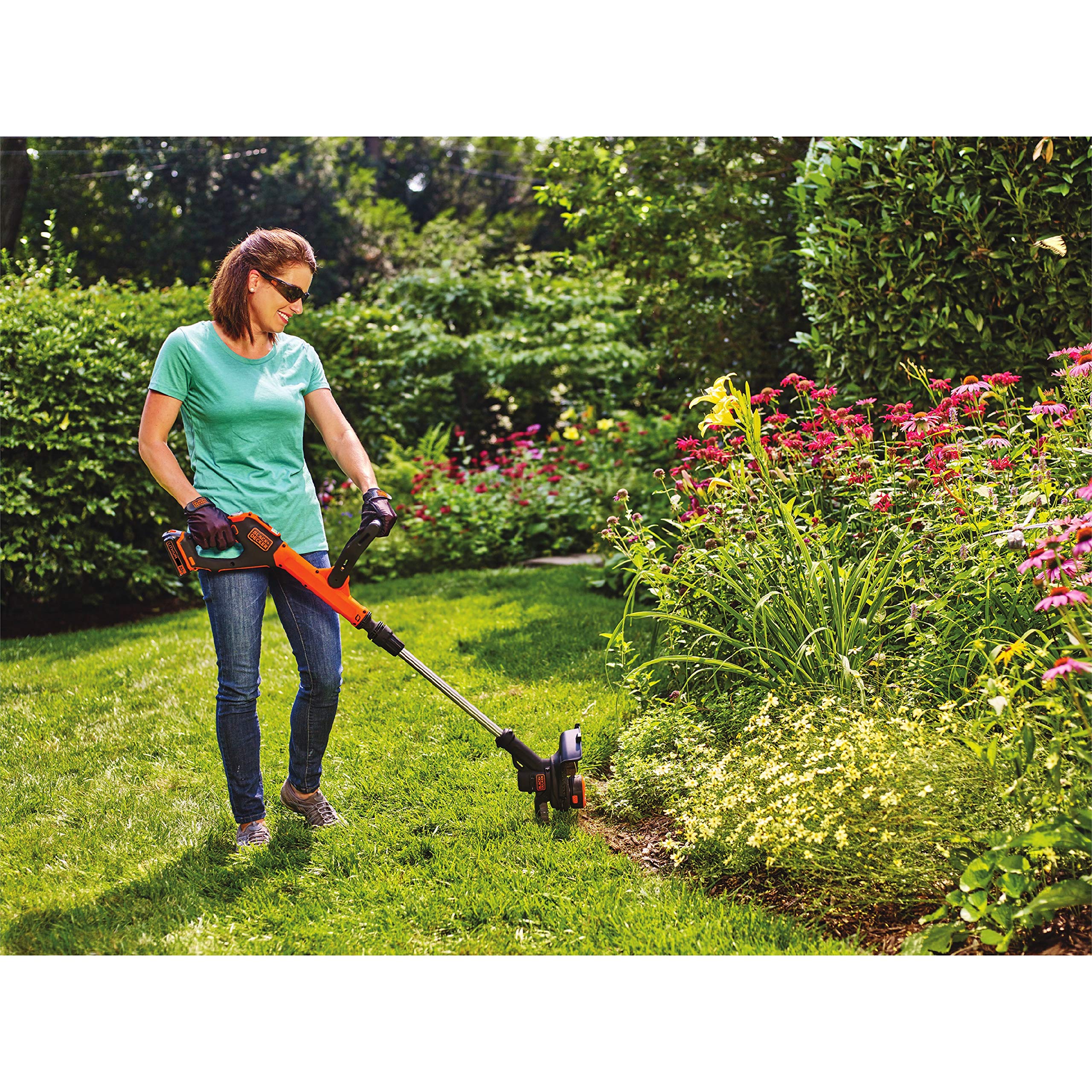 BLACK+DECKER 20V Max Cordless String Trimmer/Edger with Easy Feed, 12" - Includes Batteries & Charger