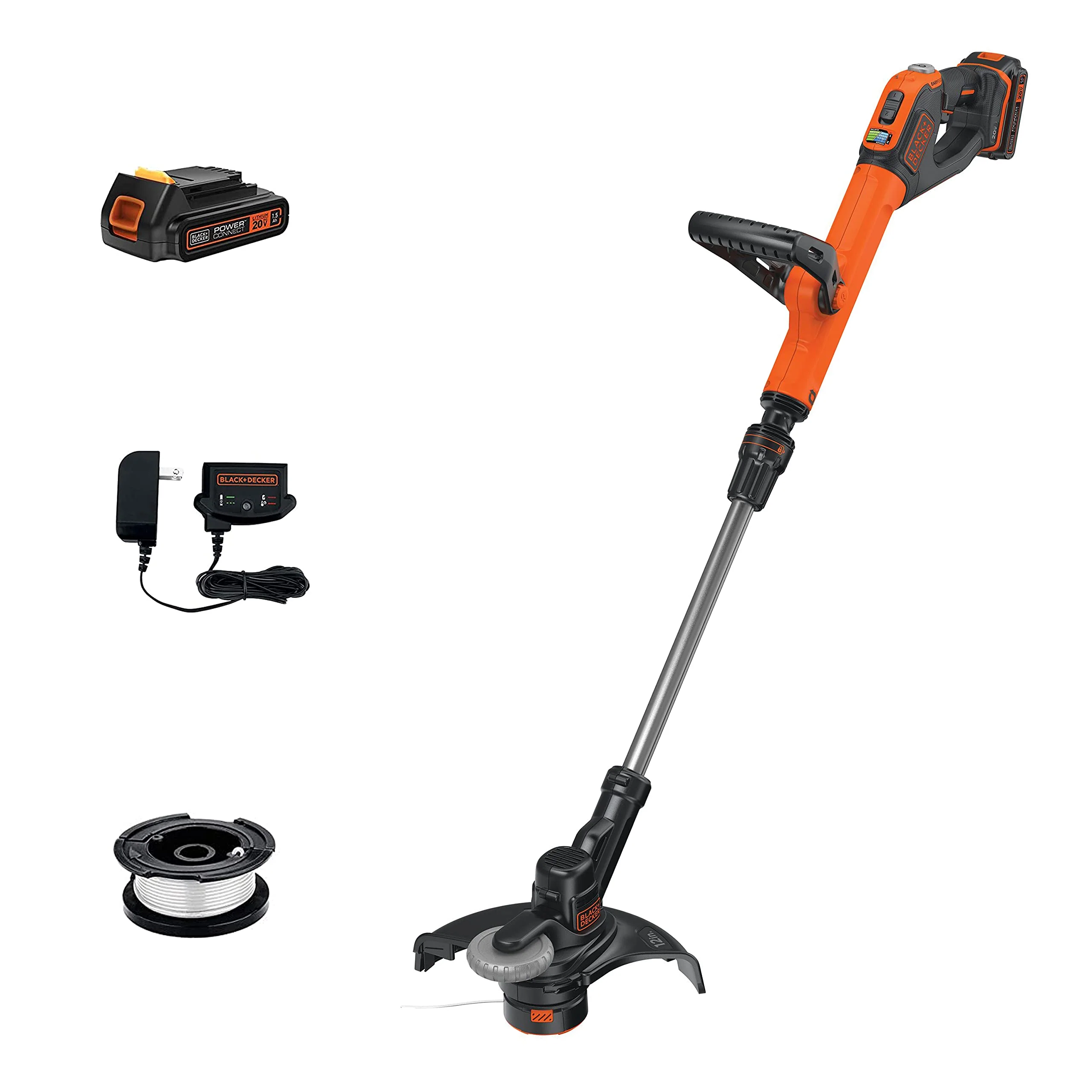 BLACK+DECKER 20V Max Cordless String Trimmer/Edger with Easy Feed, 12" - Includes Batteries & Charger