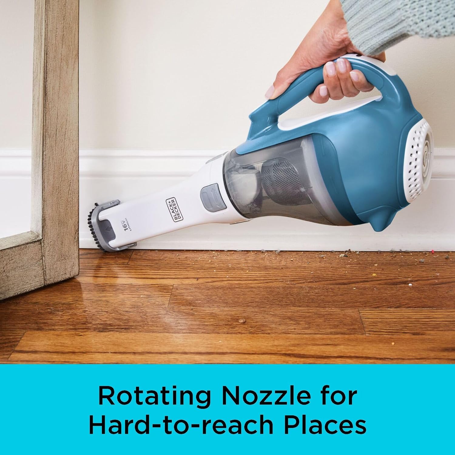 BLACK+DECKER Dustbuster AdvancedClean+ Cordless Handheld Vacuum, 16V, Lightweight, Multi-Surface, Crevice Tool Included