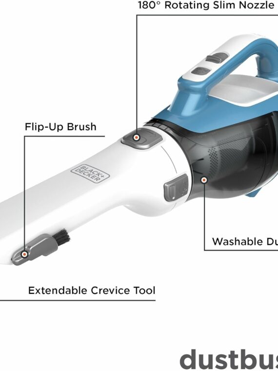 BLACK+DECKER Dustbuster AdvancedClean+ Cordless Handheld Vacuum, 16V, Lightweight, Multi-Surface, Crevice Tool Included