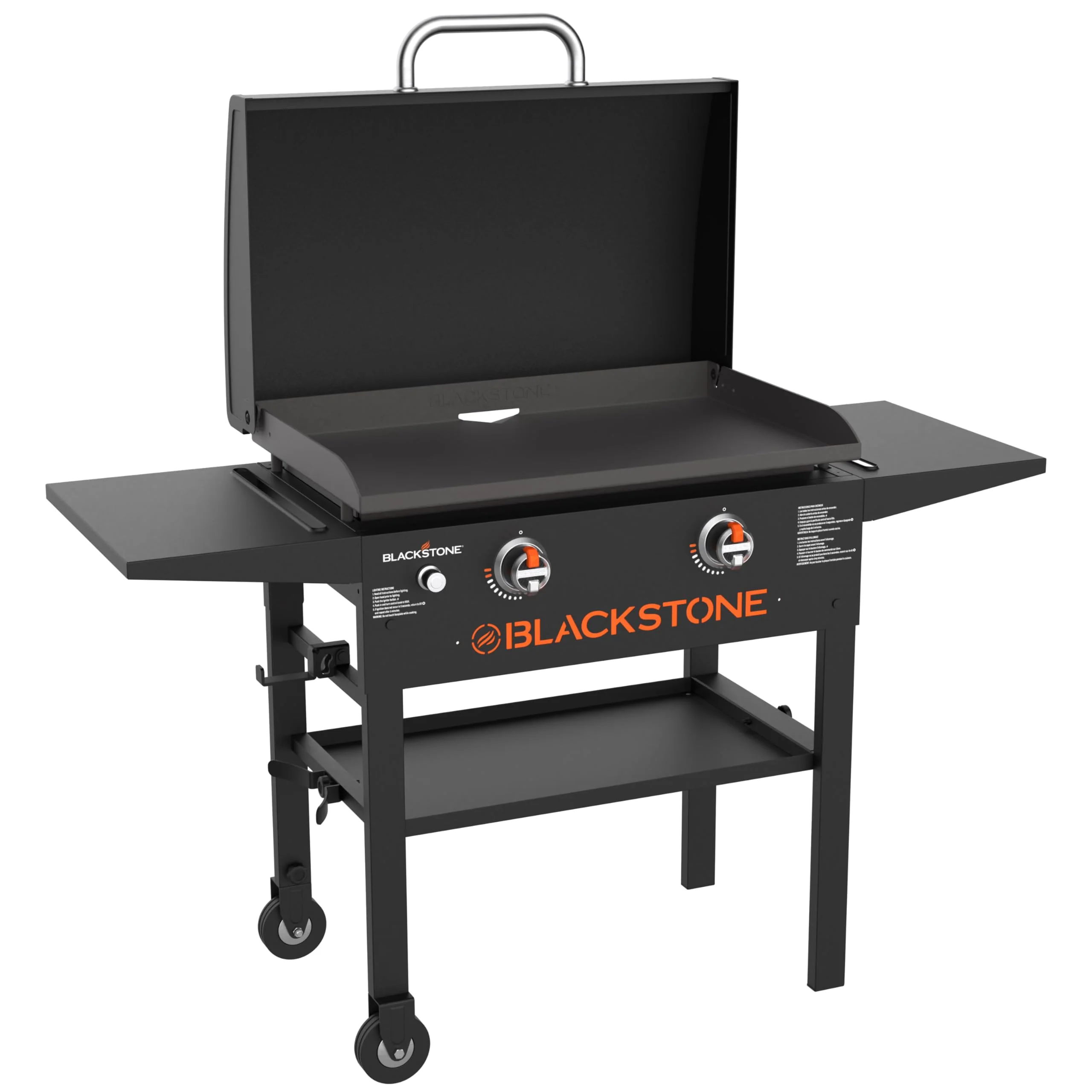 Blackstone 1883 28” Griddle with Hood, Dual Burners, 524 Sq. In. Cooking Surface, Rear Grease Management