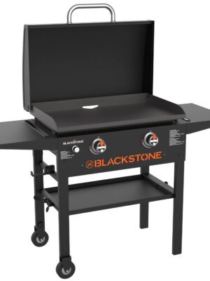 Blackstone 1883 28" Griddle with Hood, Dual Burners, 524 Sq. In. Cooking Surface, Rear Grease Management