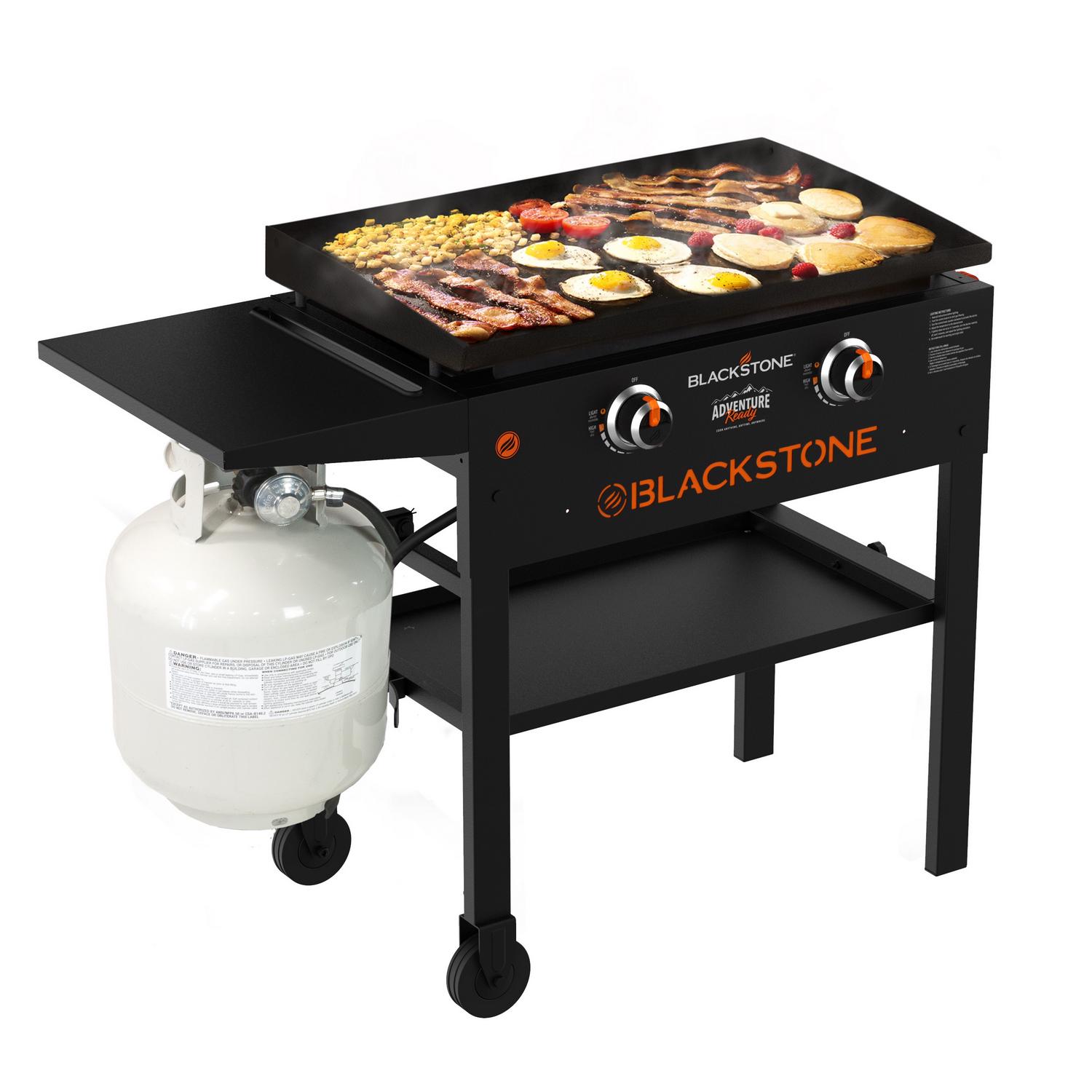 Blackstone 2-Burner 28" Griddle Cooking Station, Portable with Wheels, Stainless Steel Burners, 524 sq. in. Surface, Propane/Natural Gas Compatible