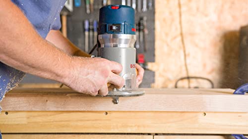 BOSCH 2.25 HP Electronic Fixed-Base Router, Aluminum, Adjustable Speed, 12 Amp Motor, Includes Accessories