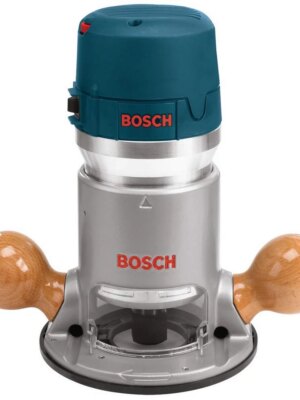 BOSCH 2.25 HP Electronic Fixed-Base Router, Aluminum, Adjustable Speed, 12 Amp Motor, Includes Accessories