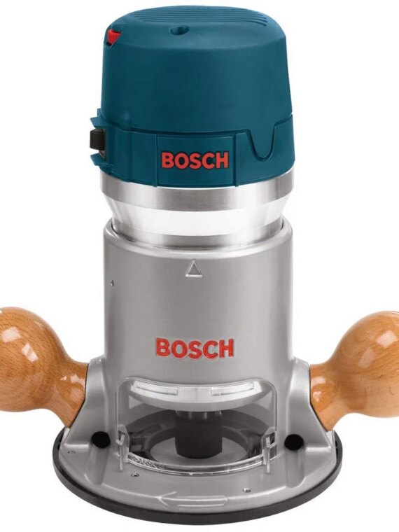 BOSCH 2.25 HP Electronic Fixed-Base Router, Aluminum, Adjustable Speed, 12 Amp Motor, Includes Accessories