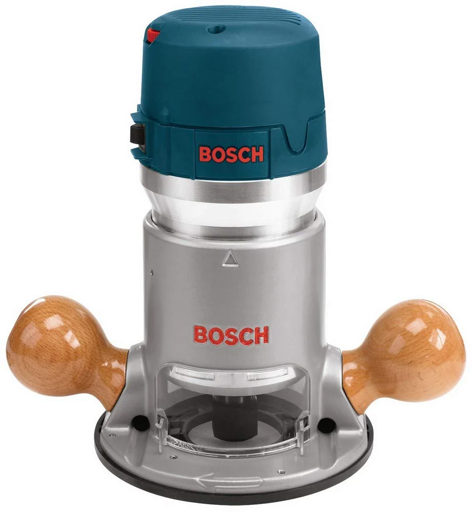 BOSCH 2.25 HP Electronic Fixed-Base Router, Aluminum, Adjustable Speed, 12 Amp Motor, Includes Accessories