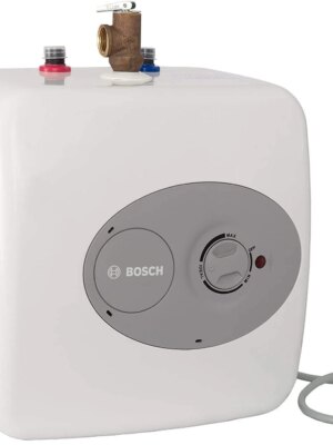Bosch Tronic 3000 T 2.5-Gallon Electric Mini-Tank Water Heater, Compact Wall/Floor Mount, 98% Efficiency, Easy Install