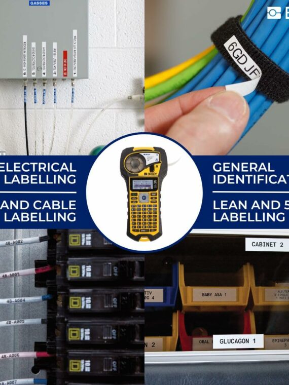 Brady M210 Portable Label Printer with Rubber Bumpers, Military-Grade Durability, Auto-Format, QR Code Capability