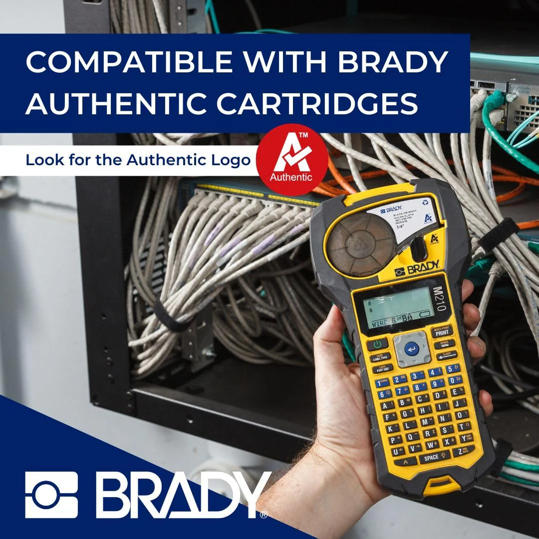 Brady M210 Portable Label Printer with Rubber Bumpers, Military-Grade Durability, Auto-Format, QR Code Capability