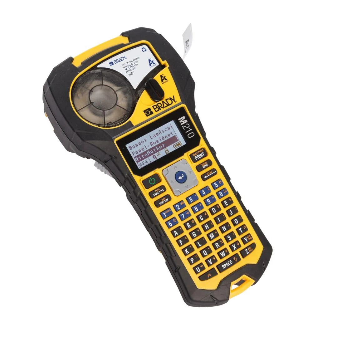 Brady M210 Portable Label Printer with Rubber Bumpers, Military-Grade Durability, Auto-Format, QR Code Capability