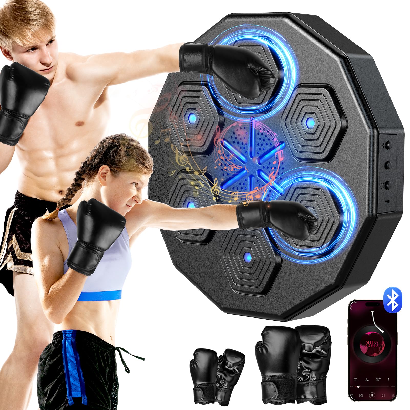 Brand 2.0 Smart Bluetooth Music Boxing Machine - Compact, Syncs with Music, Family Fitness Game