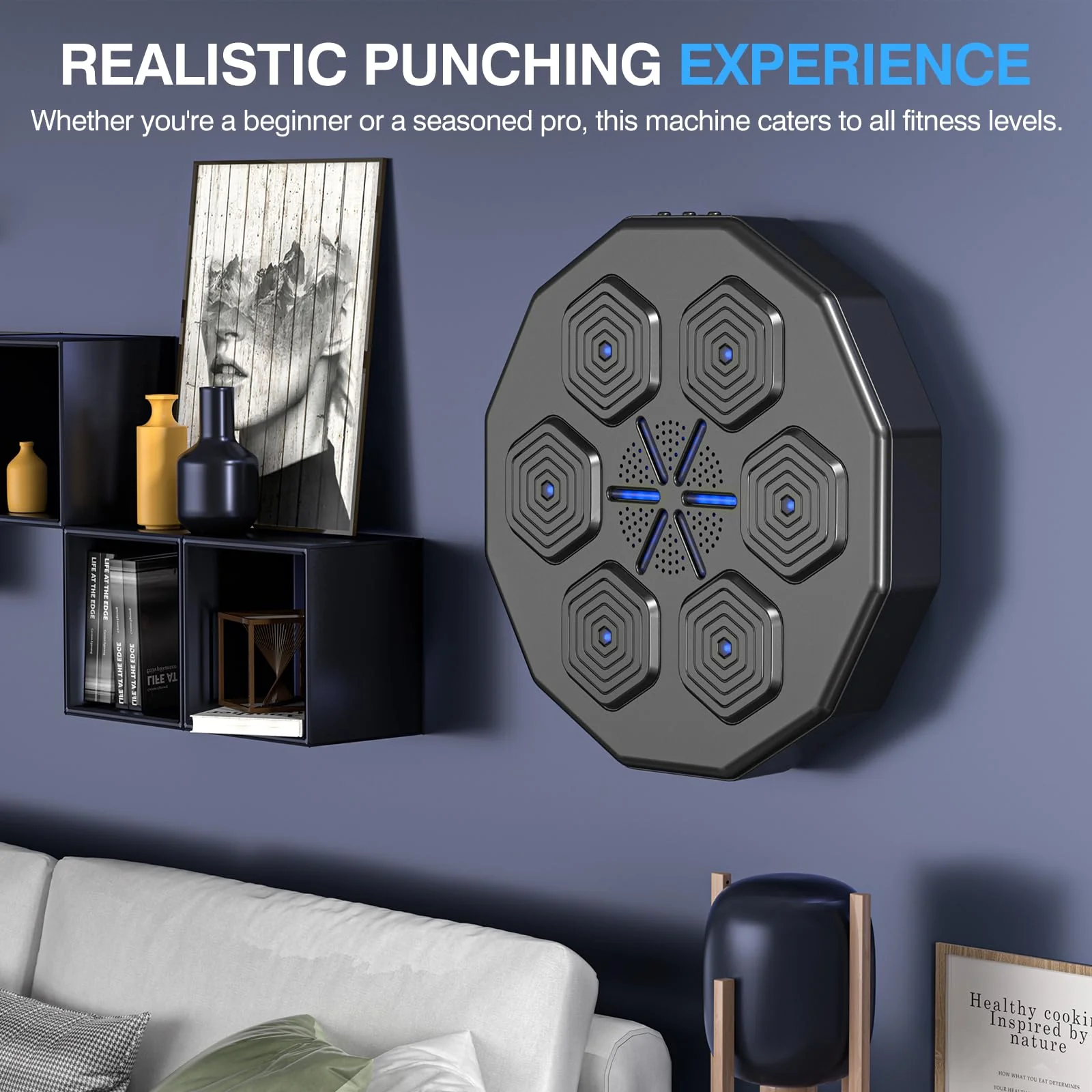 Brand 2.0 Smart Bluetooth Music Boxing Machine - Compact, Syncs with Music, Family Fitness Game
