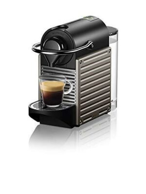 Breville Nespresso Pixie Coffee Machine, Titan - 19 Bar Pressure, Fast Heating, Adjustable Cup Sizes, Includes Capsules