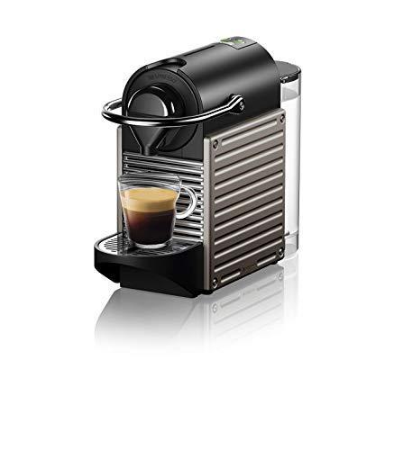 Breville Nespresso Pixie Coffee Machine, Titan - 19 Bar Pressure, Fast Heating, Adjustable Cup Sizes, Includes Capsules