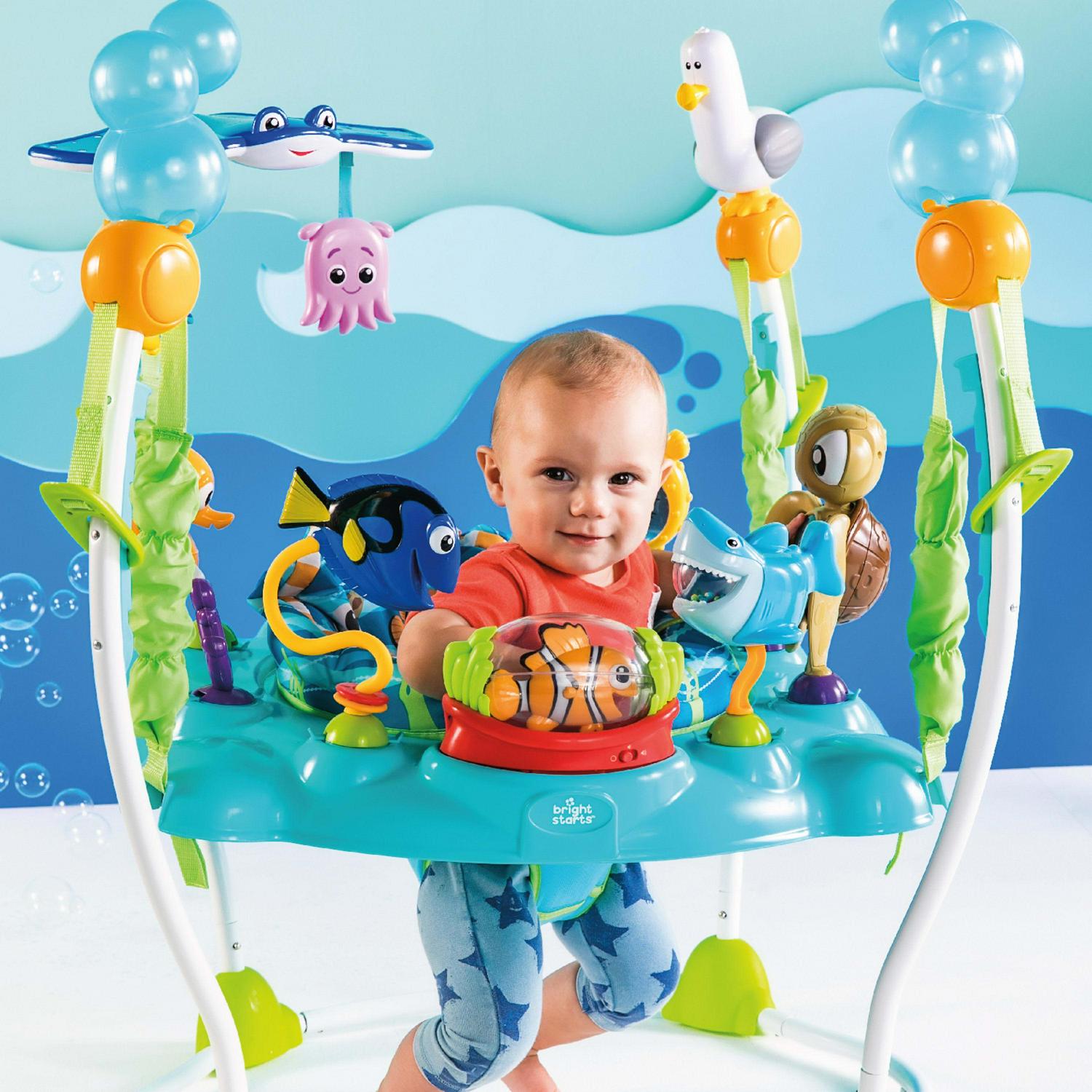 Bright Starts Disney Baby Finding Nemo Sea of Activities Jumper, Unisex Infant Entertainer with Interactive Toys and Adjustable Seat