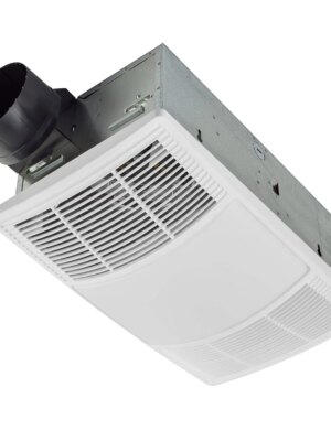 Broan-NuTone Bathroom Exhaust Fan with Light & Heater, 80 CFM, Dimmable LED, White Grille, 1300W Heater