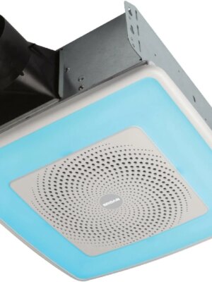 Broan-NuTone ChromaComfort Bathroom Exhaust Fan with 24-Color LED, Bluetooth Speaker, Ultra-Quiet 110 CFM, Easy Install