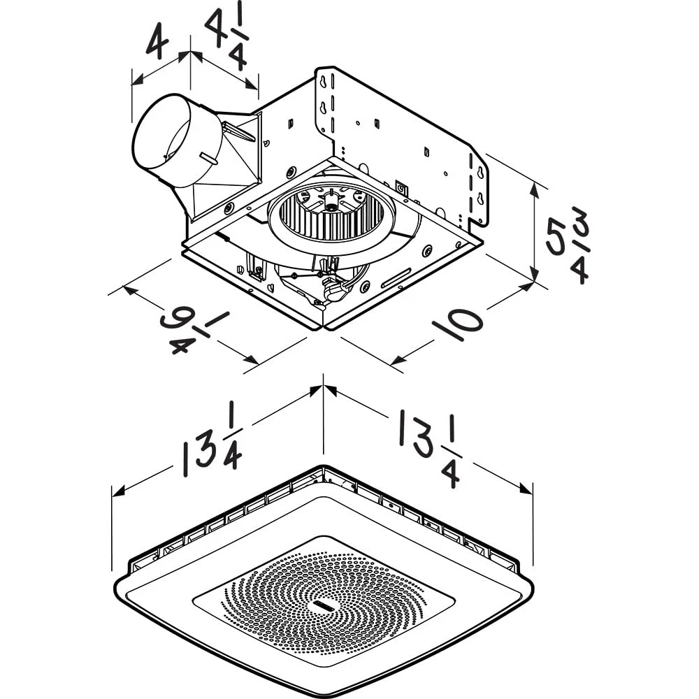 Broan-NuTone ChromaComfort Bathroom Exhaust Fan with 24-Color LED, Bluetooth Speaker, Ultra-Quiet 110 CFM, Easy Install