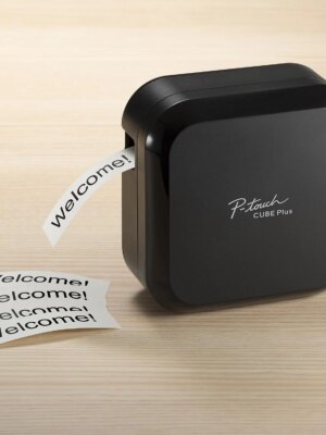Brother P-Touch Cube Plus Bluetooth Label Maker, Portable & Versatile, Includes Starter Kit, Compatible with TZe Tapes