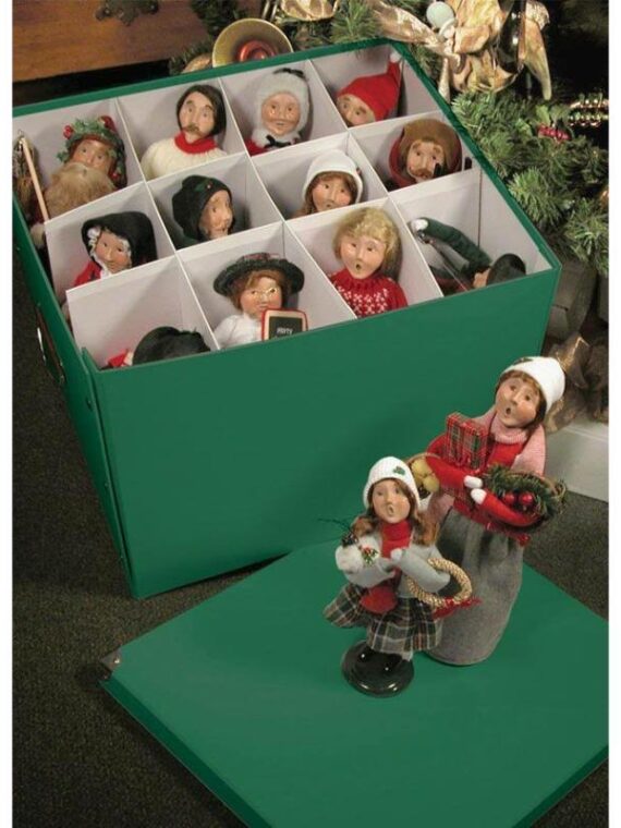 Byers' Choice Caroler Condo Storage Box, 12 Compartments, Durable Vinyl Cover, 14"x15.5", Handmade in USA