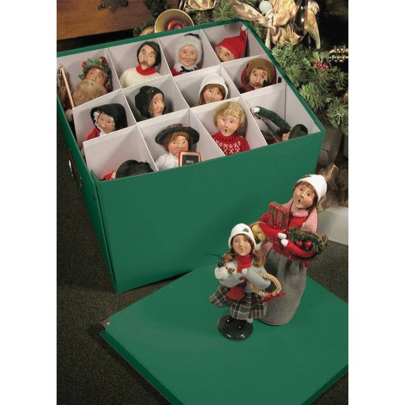 Byers' Choice Caroler Condo Storage Box, 12 Compartments, Durable Vinyl Cover, 14"x15.5", Handmade in USA