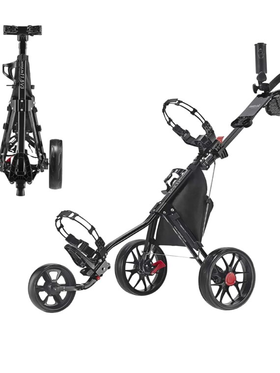 Caddytek CaddyLite 11.5 V3 3-Wheel Golf Push Cart with Storage & Umbrella Holder